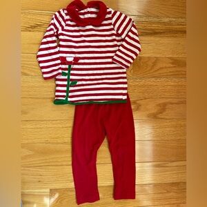 Florence Eiseman red stripe flower knit playset